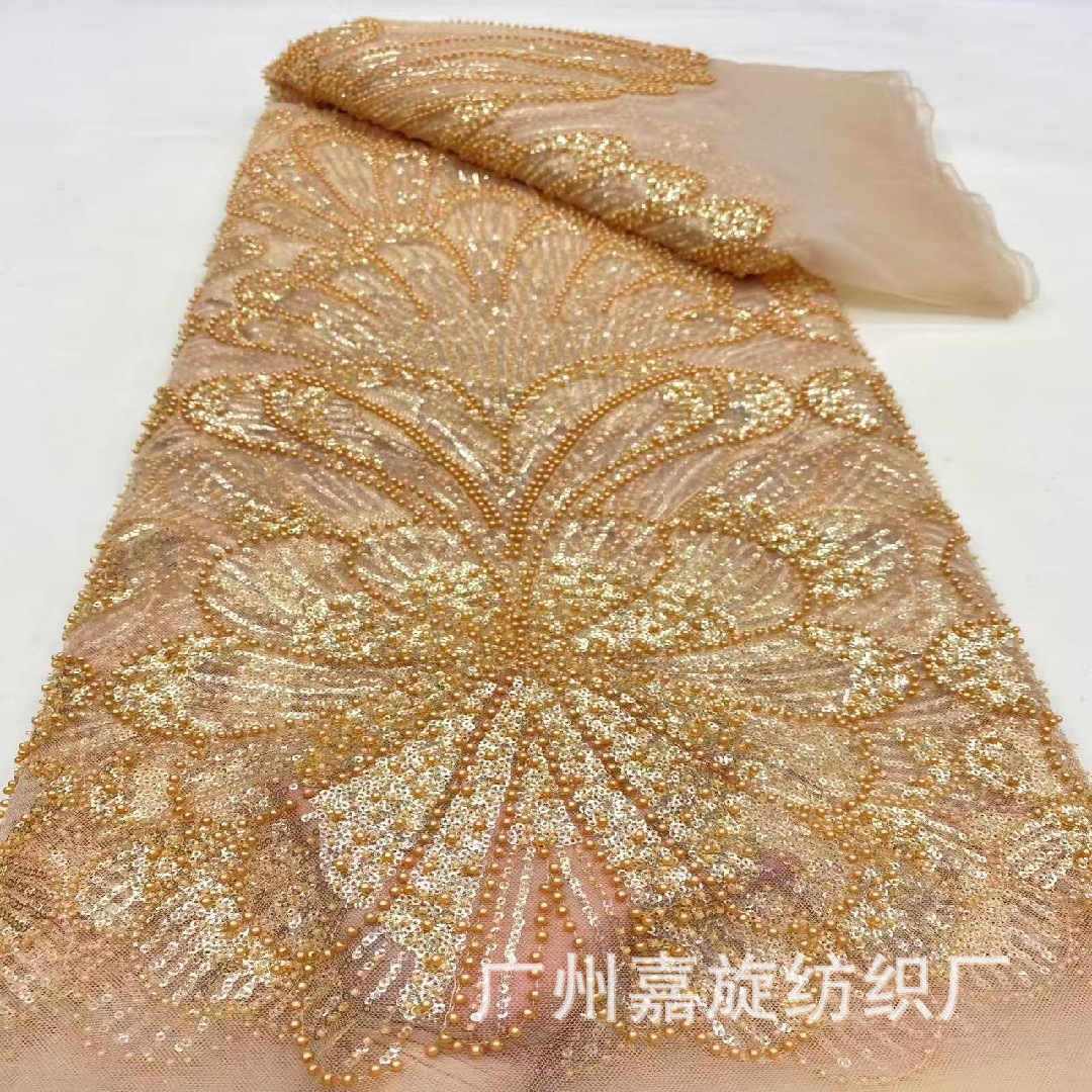 Wedding dress mermaid evening gown shiny embroidered fabric bubble bead sequins embroidered sheer mesh lace dress lace