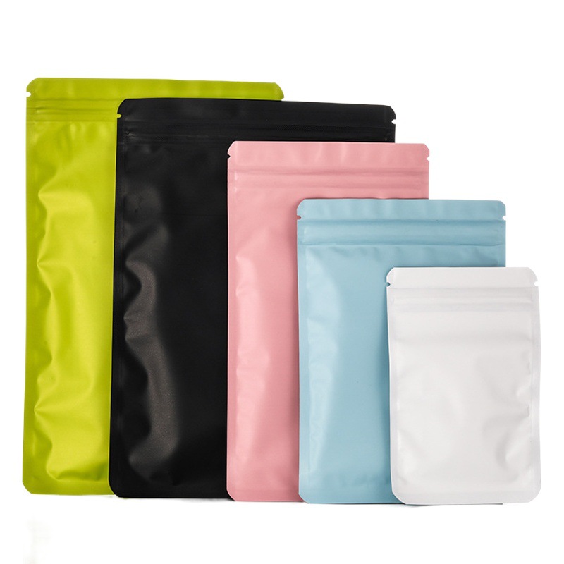 Double-sided dumb aluminum Bone bag color jewelry gift packaging bag beauty makeup daily digital hardware self-sealing bag in stock