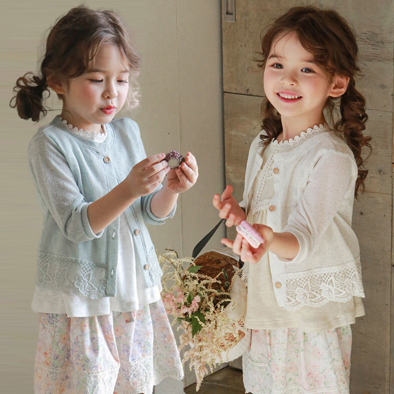 Picture of Children's outdoor sun protection clothing summer air conditioning shirt South Korea 3-10 years old baby girl quick-drying breathable heat dissipation sun protection clothing