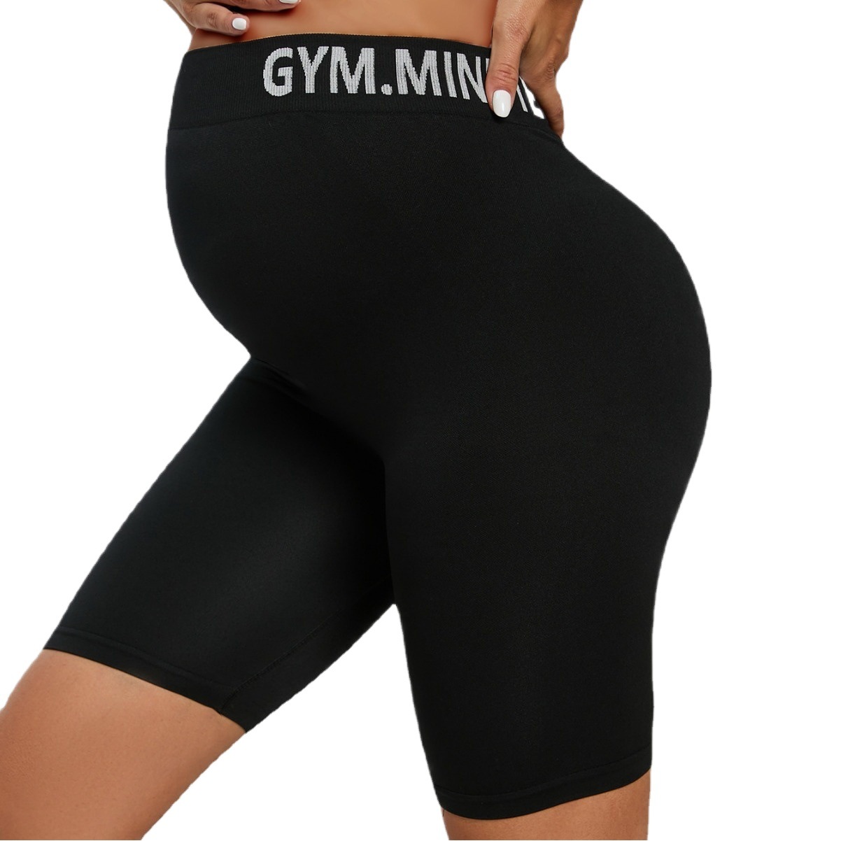 2025 Summer European and American Cross-Border Maternity Leggings, New High-Waisted Belly-Supporting Sports Yoga Pants for Pregnant Women