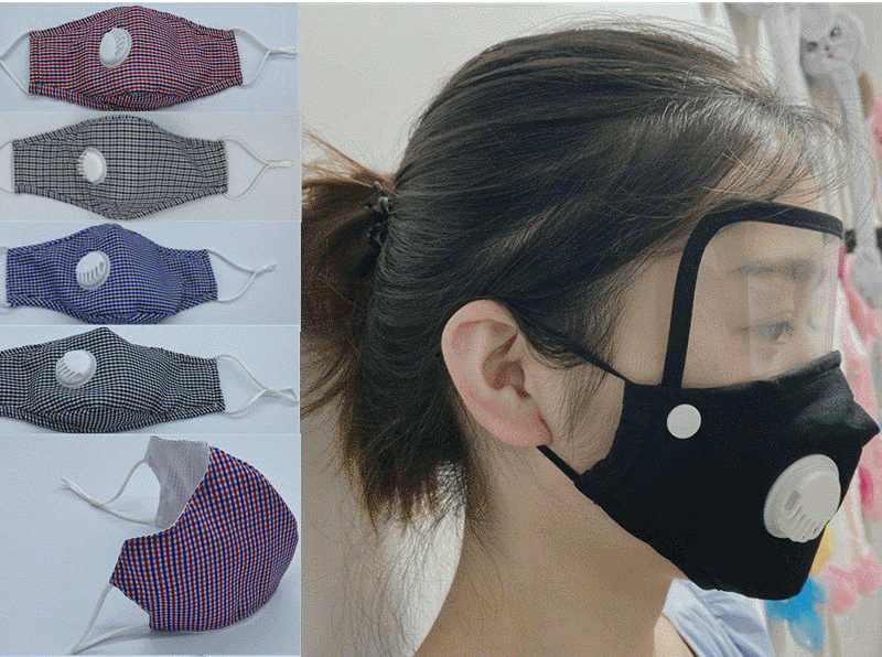 Picture of Pure cotton mask adult mask with breathing valve adjustable mask with pattern breathable can be customized various specifications