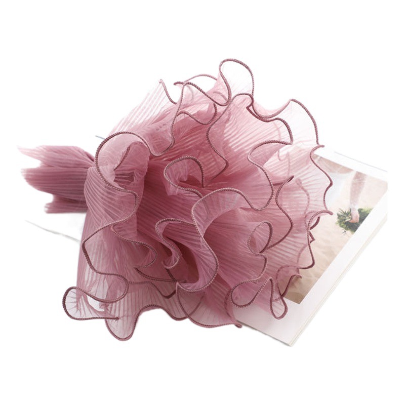 New spray yarn bouquet bag flower net decoration hundred fold wave three-dimensional flounces flower mesh packaging materials