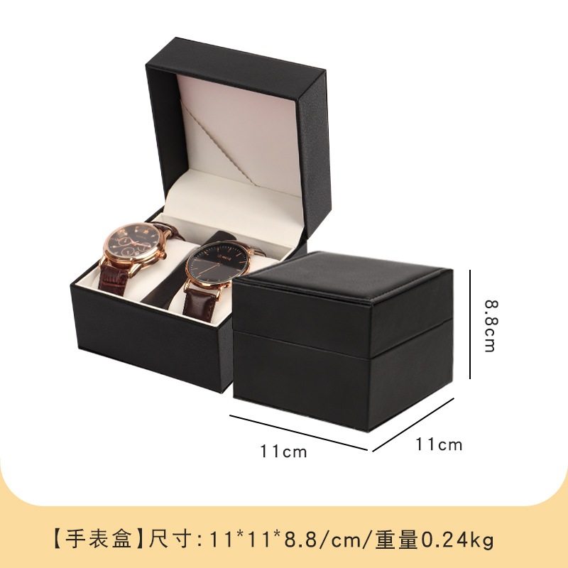 Picture of Large Flip PU Leather Watch Box High-end Watch Display Box Black Leather Watch Packaging Box Storage Watch Box