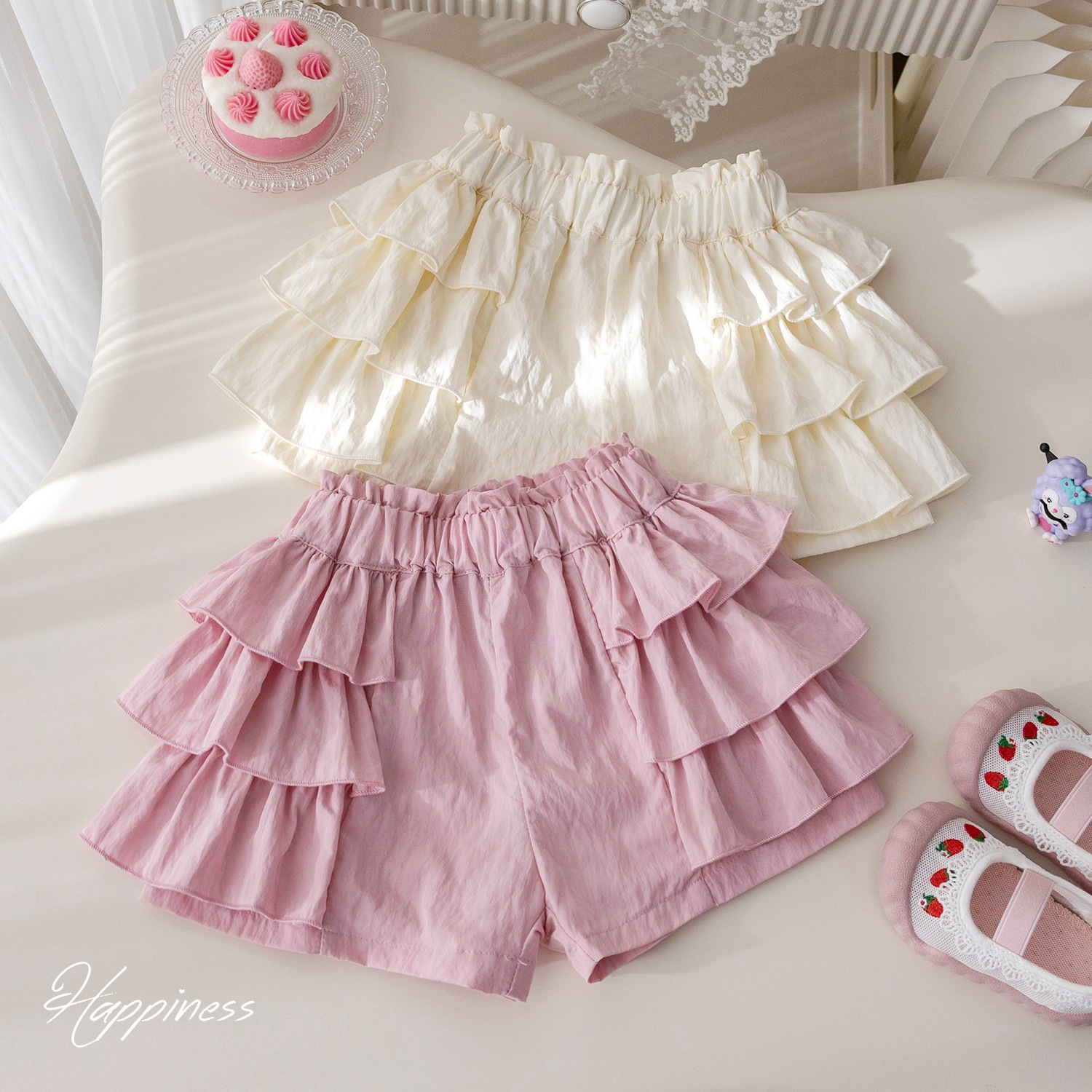 Girls' Korean Style Cake Pant Skirt Summer New Western Style Lace Casual Pants for Baby Girls Summer Fashionable Sweet Hot Pants