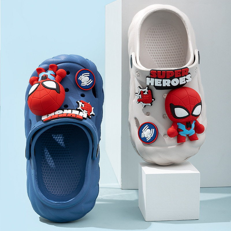 Genuine Dishi/Nihon Cartoon Spiderman Children's Hole Shoes Summer Indoor Non-Slip Slippers for Boys and Children