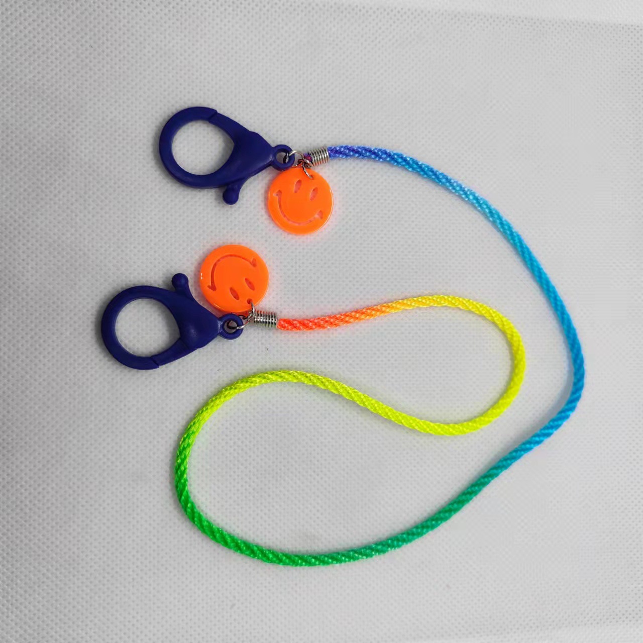 Picture of Korean style children's cartoon candy color acrylic smiley face gradient lanyard mask chain glasses chain mask with hanging chain