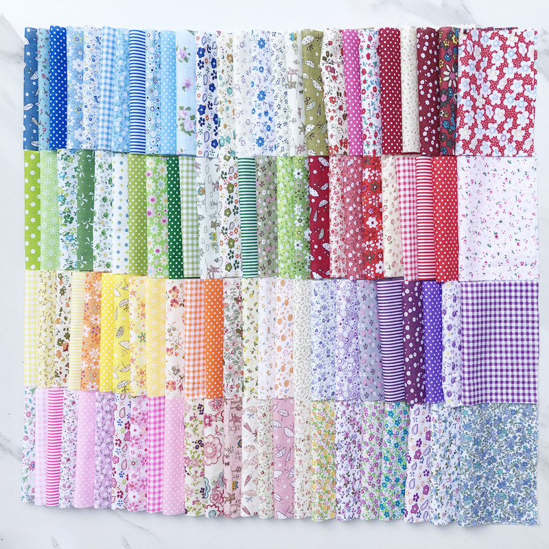 Factory wholesale pure cotton fabric patchwork group plain floral fabric cotton cloth head diy handmade cloth head fabric