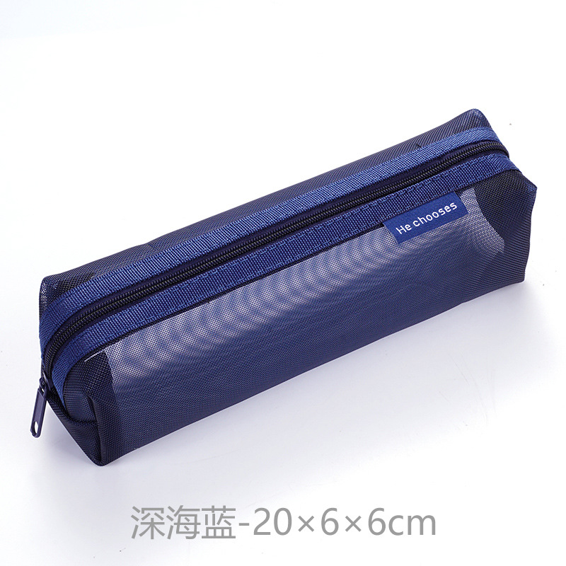 Picture of Three-dimensional simple transparent mesh pen bag for students examination stationery bag large capacity portable storage bag wholesale