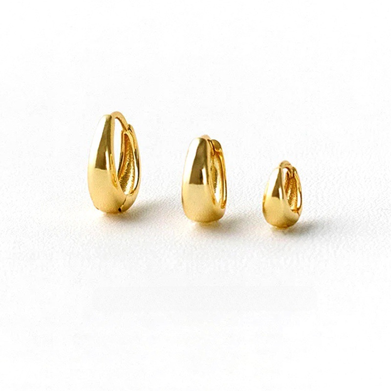 Picture of Amazon Hot Sale INS Minimalist Round Wide Face Ear Buckle Ear Ring European and American Geometric Small Gone Earrings Earrings