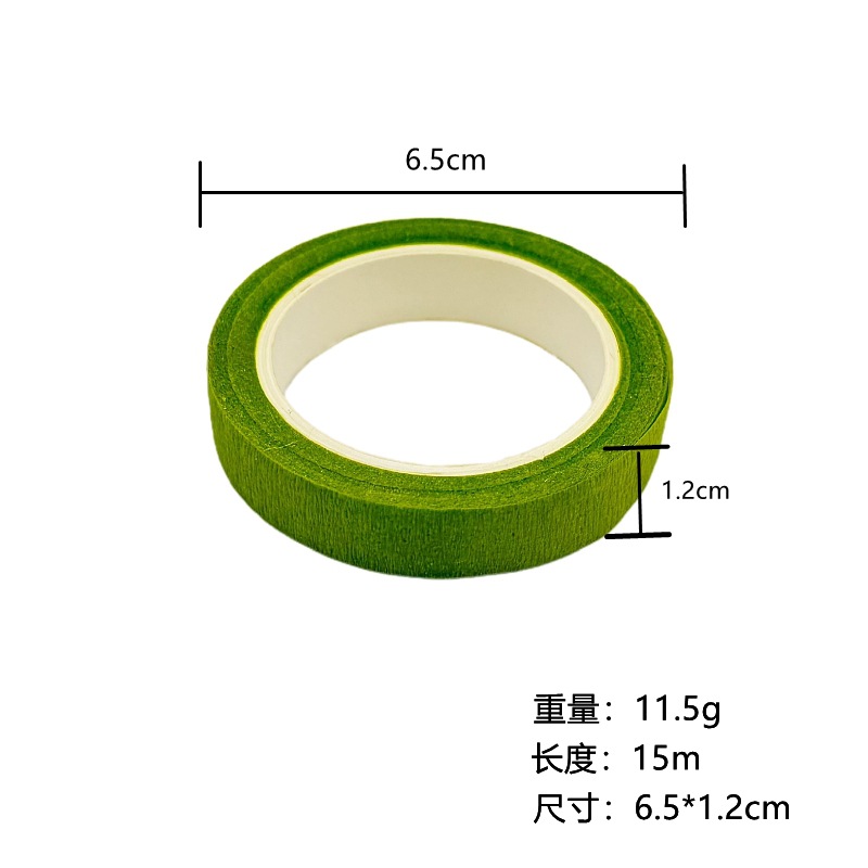 Picture of Floral Tape DIY Tulip Twist Stick Rose Bouquet Packaging Simulated Green Paper Tape 1 Roll for Journaling