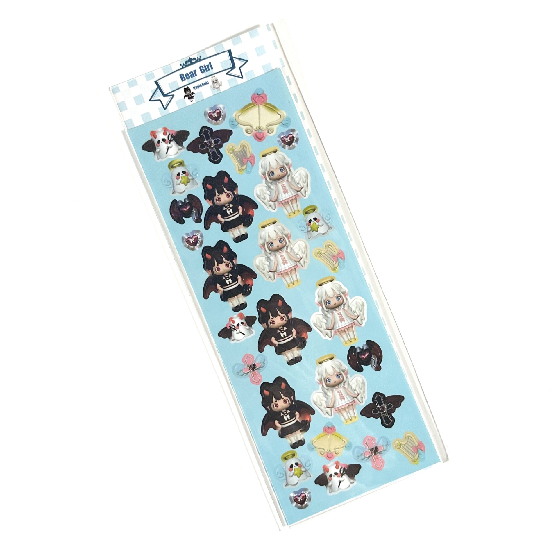Picture of Coisini original 3d modeling little girl sticker ins Korean cute laser goo card hand account sticker wholesale