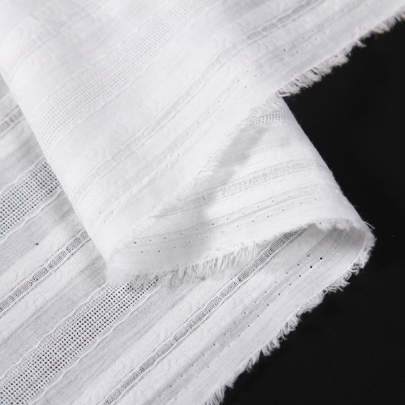 Picture of Pure Cotton solid color jacquard clothing fabric summer women's dress children's clothing fabric wholesale