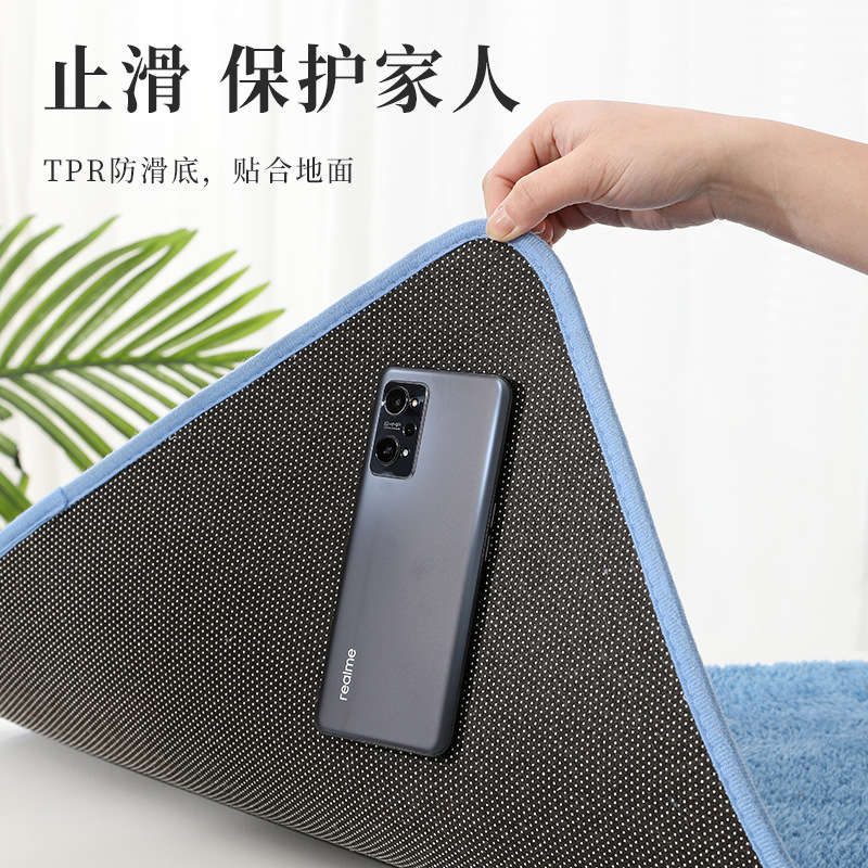 Picture of Thickened Imitation Cashmere Bathroom Toilet Bathroom Toilet Door Water-Absorbent Non-Slip Floor Mats Door Mats Home