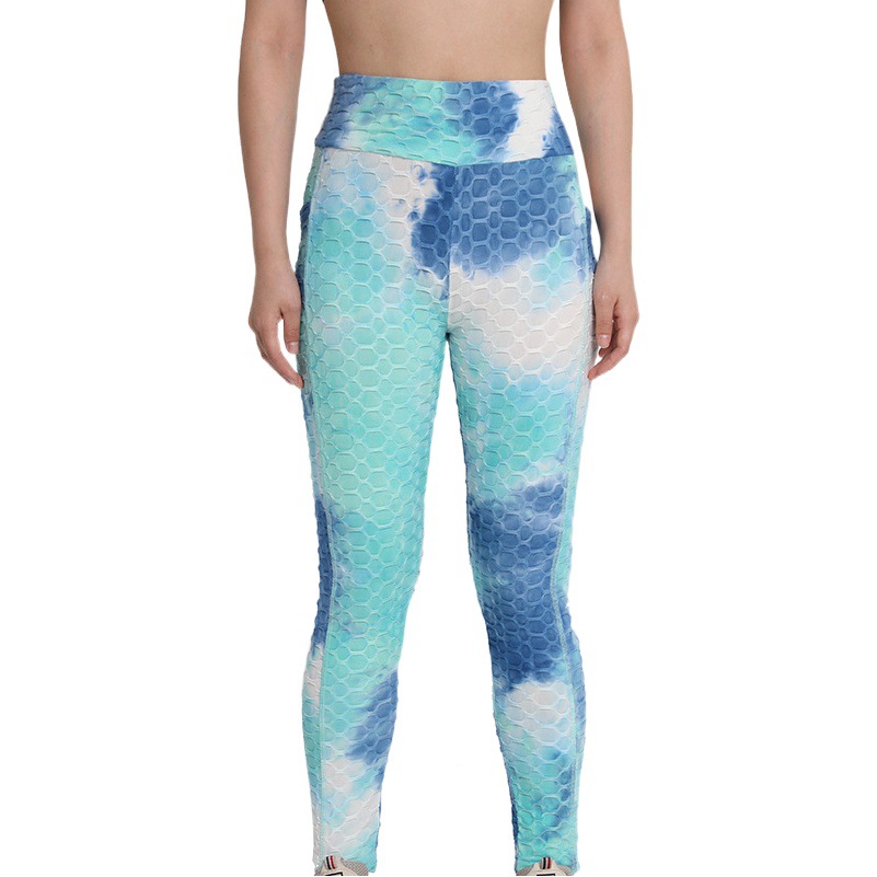 Tie-dyed Bubble Pocket Pants European and American plus size Yoga Pants Cross-border Yoga Pants Sports Fitness Pants