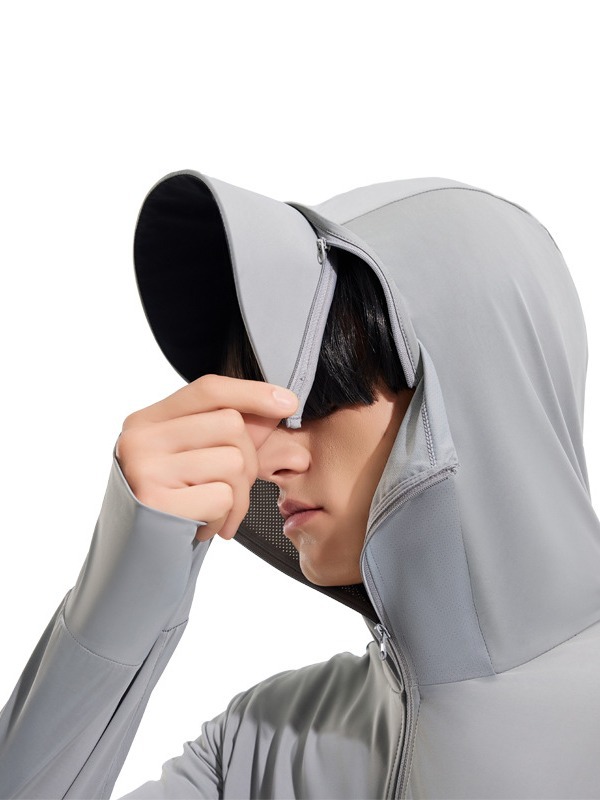 Picture of Summer sun protection clothing for men and women ice silk 360-degree high-power UV protection upf100 detachable hat brim fishing clothing