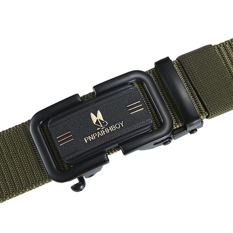 Outdoor Sports men's automatic buckle nylon tactical belt multifunctional canvas woven pants belt factory wholesale