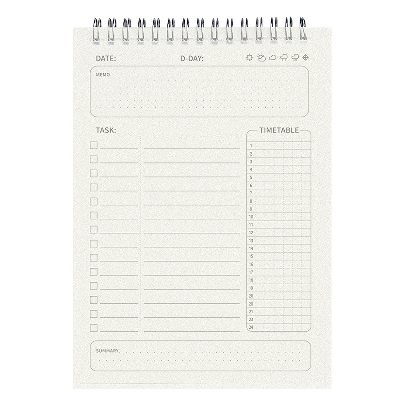 Daily Planner, Schedule Book, College Student Study Self-Discipline Punch-In Book, Time Management Work Arrangement Efficiency Manual