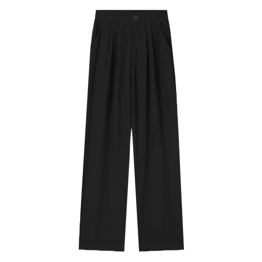 Spring 2025 Black Suit Wide Leg Pants High Waist Slim Narrow Straight-Leg Pants Drape New Fashion Casual Pants