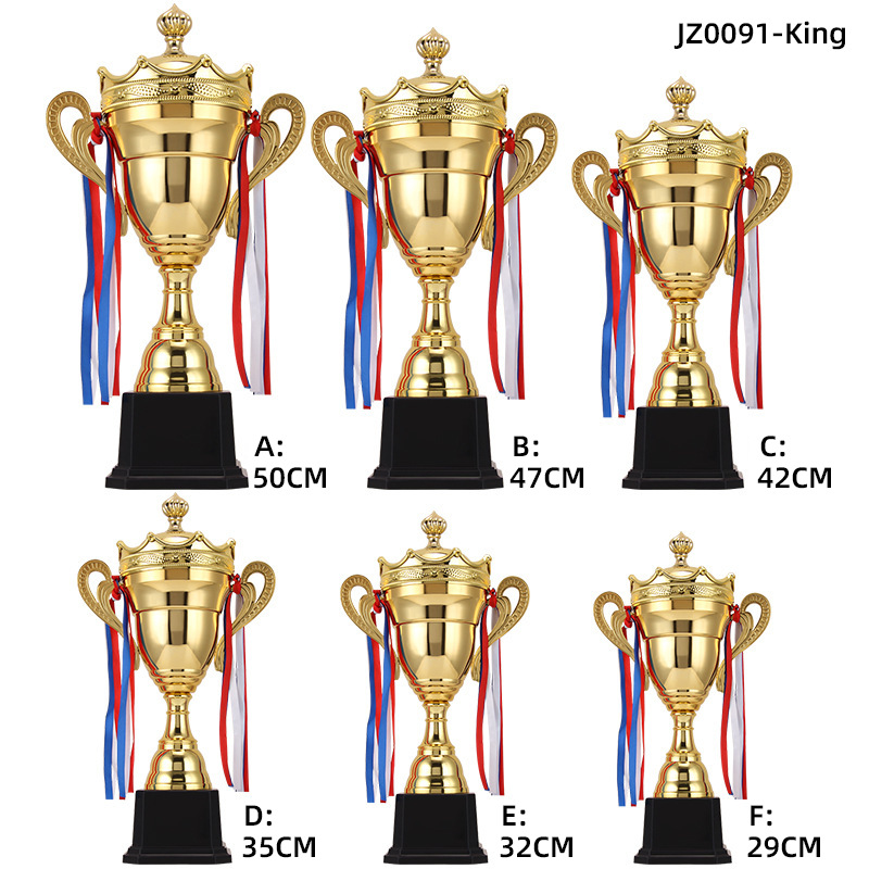 Picture of Universal metal crown trophy Sports Basketball football crown trophy binaural Gold Cup with lid logo can be added