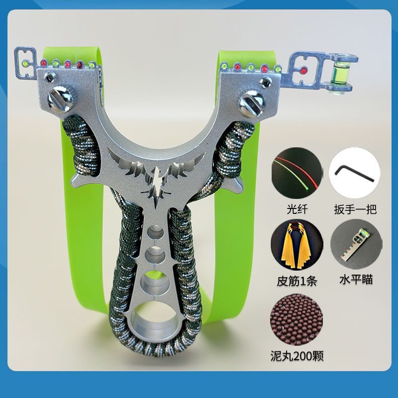 Picture of New Aviation Aluminum Alloy Flying Eagle Slingshot for Adults Outdoor Practical Competition Flat Rubber Band Set Single Laser Aiming Tactical