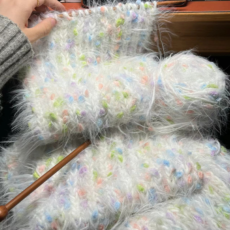 Drowned handmade diy material bag warm spring letter hand mixed thread scarf woven diy handmade stick needle ingot