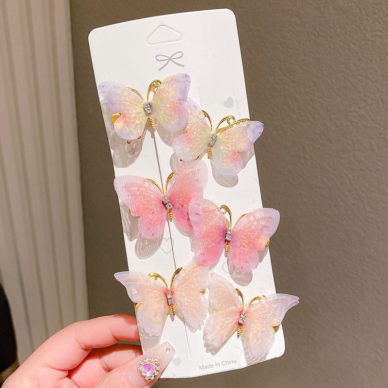 Picture of Butterfly hairpin girl princess cute Super fairy children's hair accessories headdress wholesale hairpin bangs clip side clip