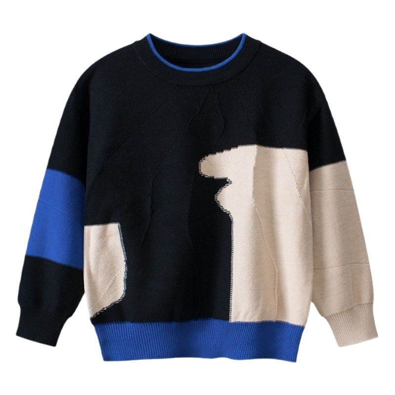 27kids Korean style children's clothing cross-border autumn and winter baby boys' clothes woven children's sweater sweater one-piece delivery