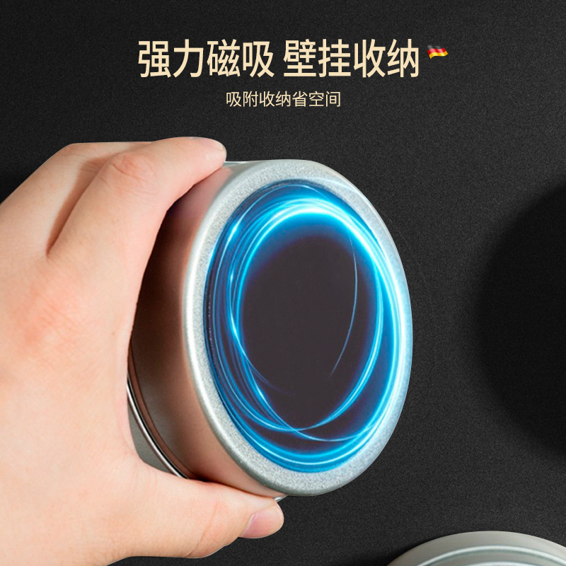 Picture of Tinplate household kitchen refrigerator magnetic seasoning box with lid Spice Box mini ingredients storage box seasoning jar