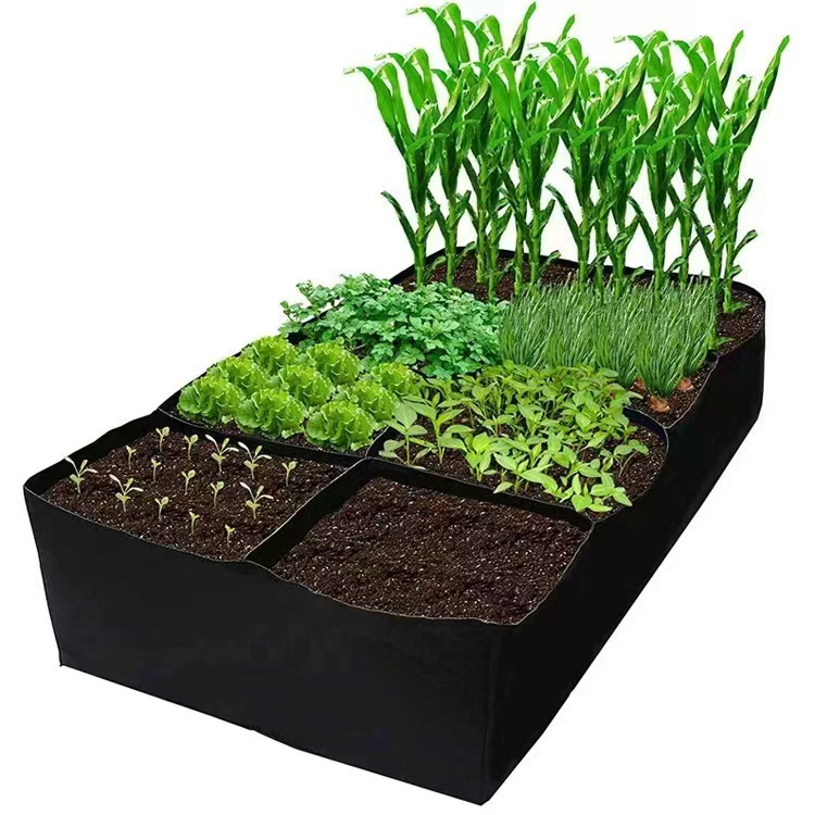 Spot Wholesale Multi-Grids Planting Bags Balcony Vegetable Planting Pots Plant Bags Non-Woven Thickened Beautiful Planting Bags