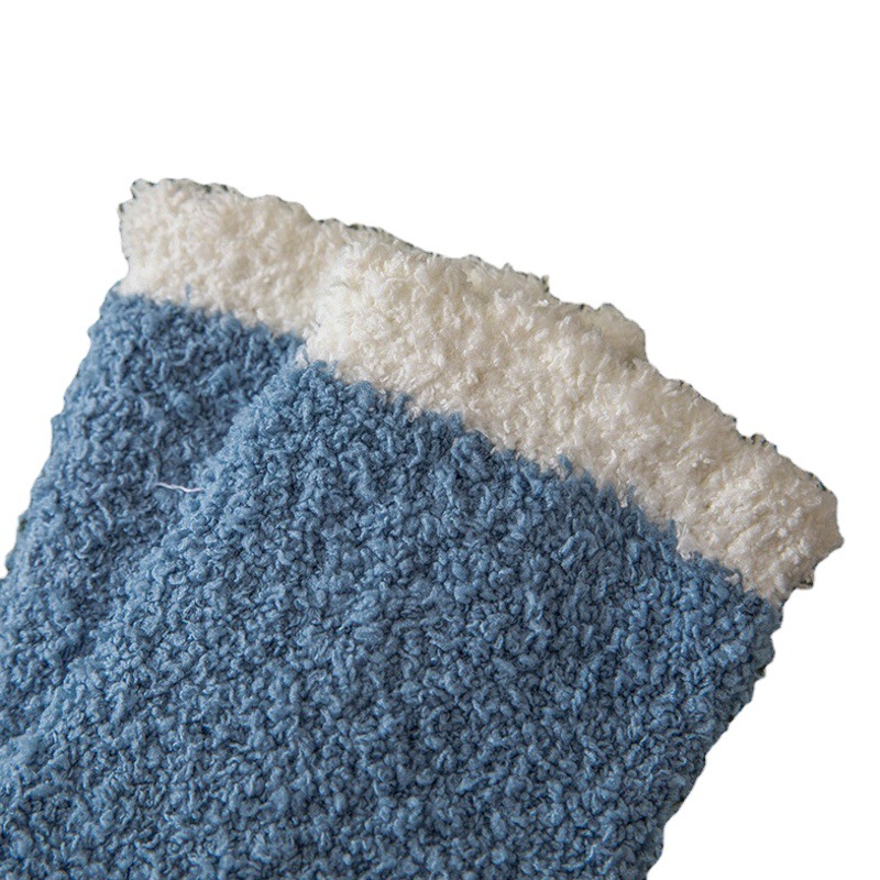 Non-Shedding Coral Velvet Socks for Women, Dotted Socks, Sleep Socks, Half-Velvet Non-Slip Floor Socks, Cross-Border Socks