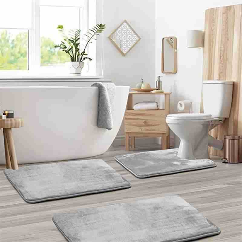 Bathroom Mat Super Absorbent Coral Fleece Mat Household Toilet Three-piece Anti-slip Mat Cross-border Amazon Wholesale