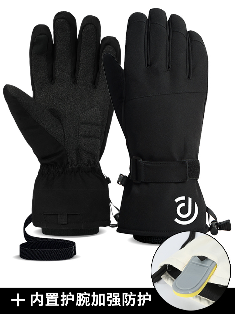Picture of Kevlar ski gloves winter warm waterproof 3M men's outdoor thickened waterproof built-in wrist guard women wholesale