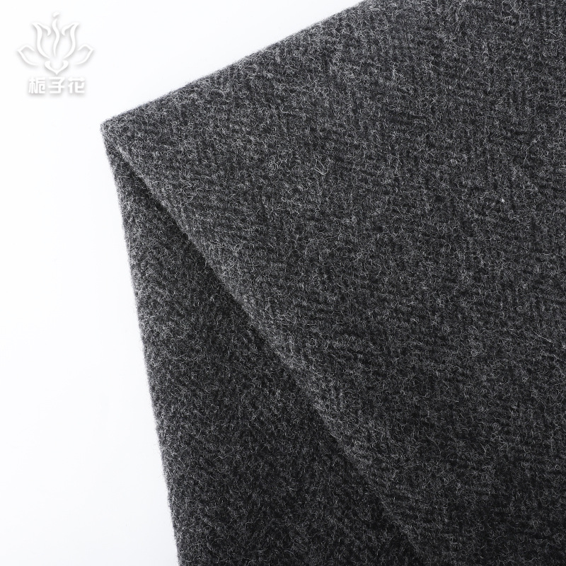 Picture of Carefully selected 100% wool herringbone coat fabric, woolen fabric as the source manufacturer of coarse wool spun fabrics