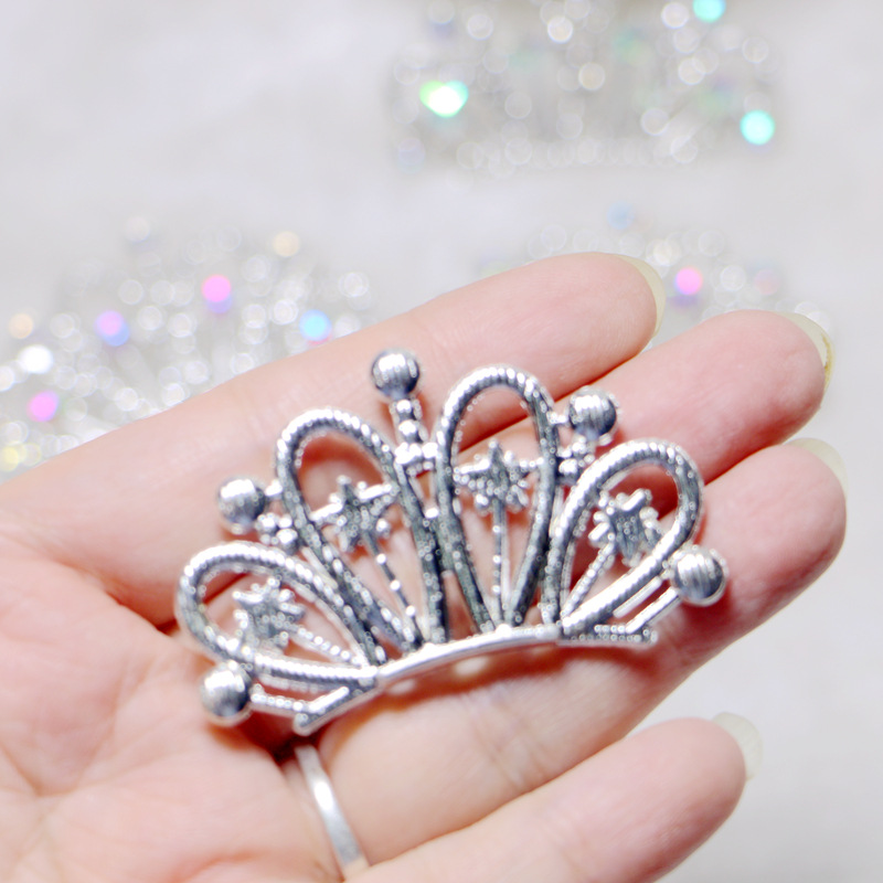 5 * 3.2cm colorful five-pointed star Crown handmade hair accessories material diy accessories alloy diamond buckle accessories
