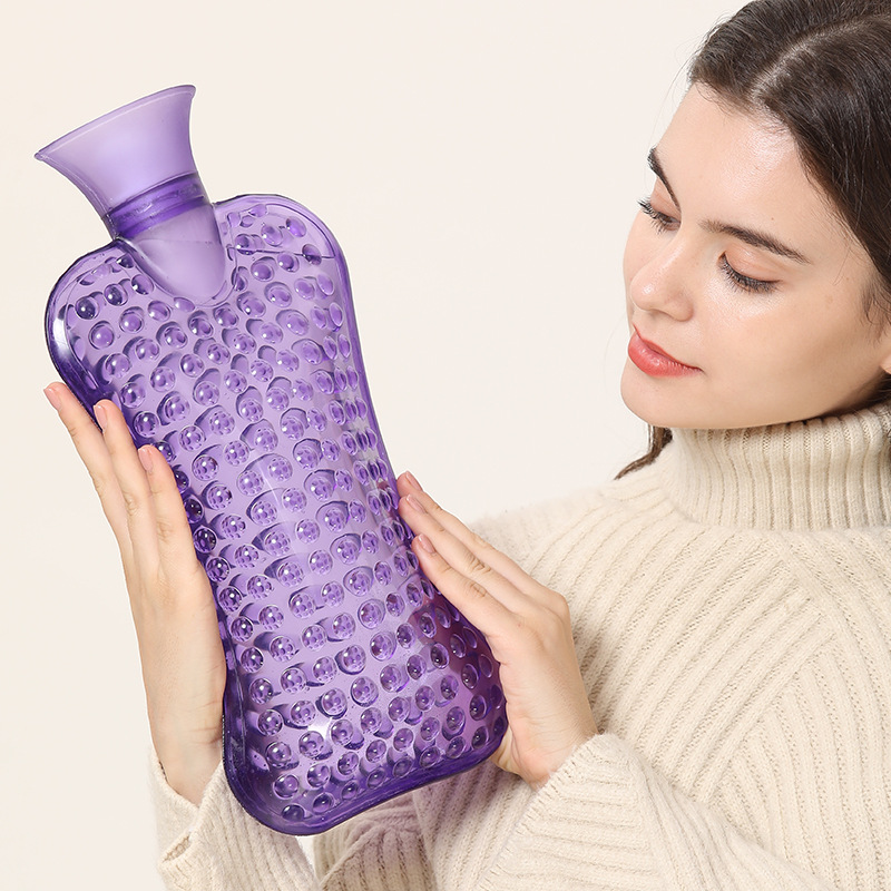 Picture of Hot water bag water injection women's hot compress belly warming water bag portable irrigation hand warmer flushing small size warm handbag cute