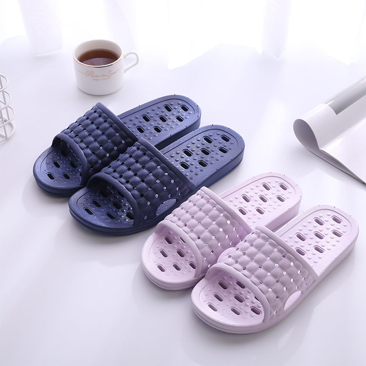 Cross-Border Bathroom Slippers Men's Hollow Leaking Slippers Indoor Home Bath Non-Slip Soft Bottom Couple Quick-Drying Sandals Summer