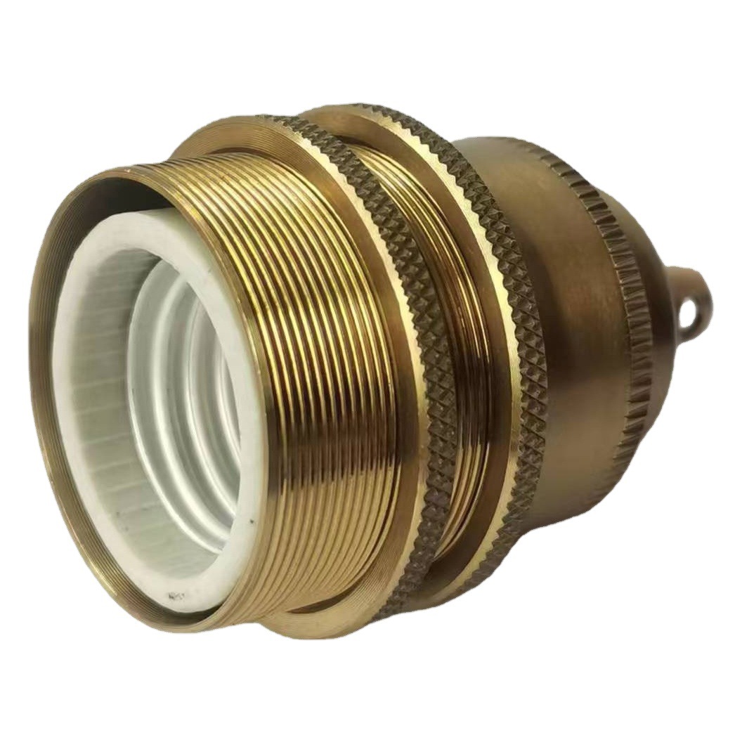 E26E27 American Standard Pure Copper Lamp Holder Vintage Lamp Base Ceramic Pendant DIY Hanging Wire Vintage Style