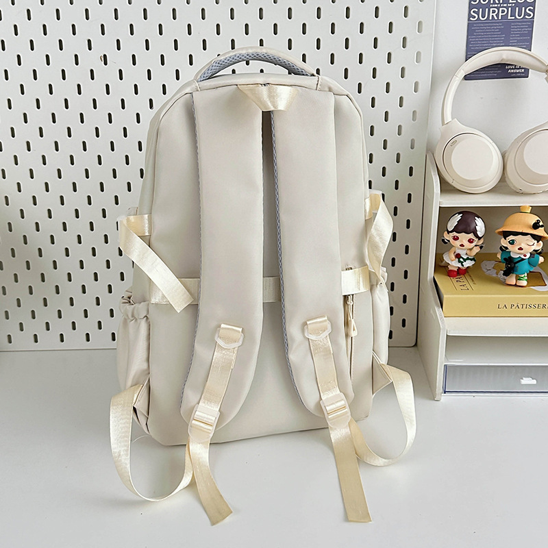 Picture of Japanese Ins Campus Casual Solid Color Schoolbag Simple All-match Lightweight Couple Backpack Senior high school College Student Backpack