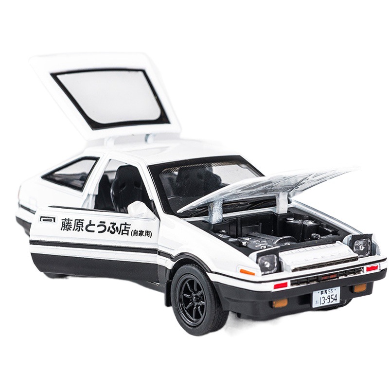 Jianyuan AE86 head word D alloy model car Fujiwara tofu shop scene model simulation car model
