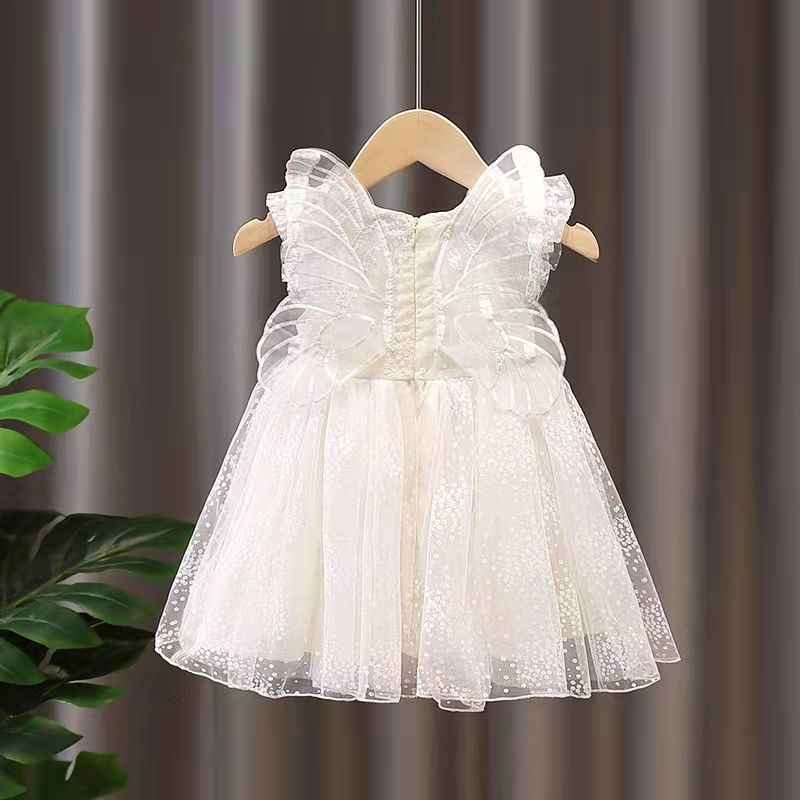 Snow White Princess Dress Girl's Summer dress Children's Dress Girl's Wings Foreign-style Baby's Summer Poncho Veil Dress