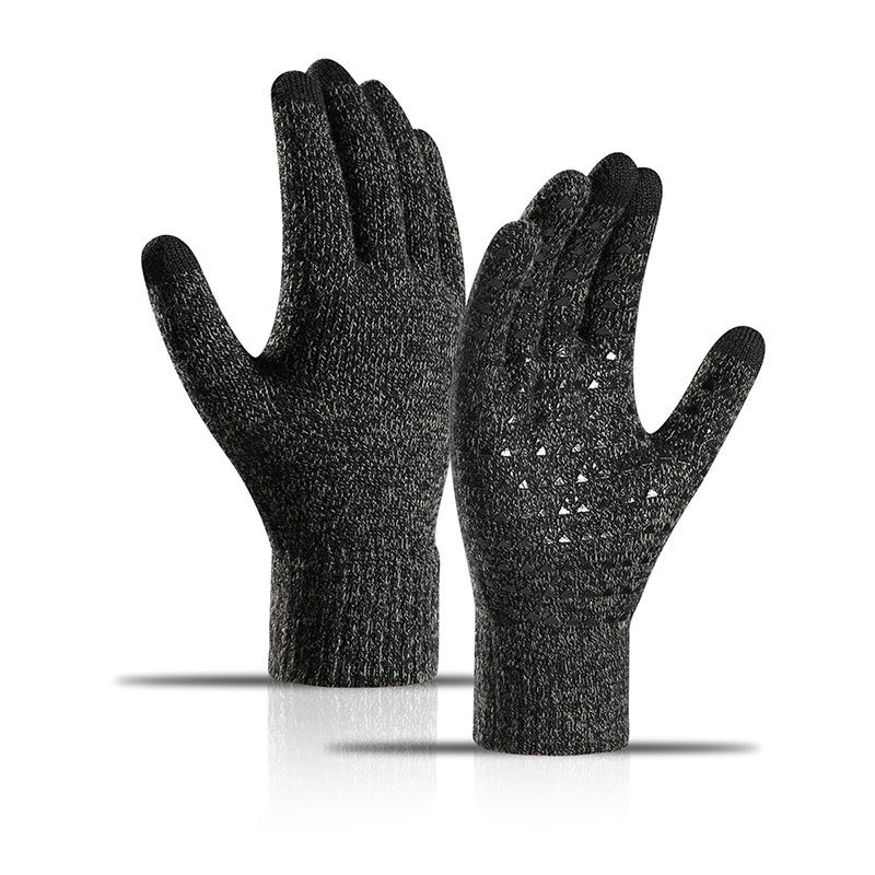 Picture of Knitted Gloves Autumn fleece-lined Thickened Touch Screen Knitted Riding Cold-proof Non-slip Offset Printing Winter Warm Gloves