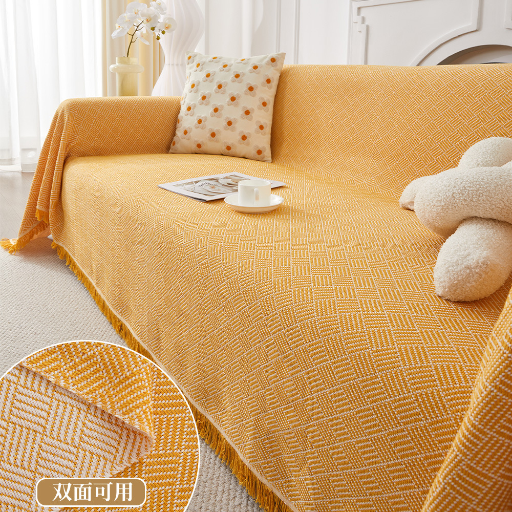 Picture of Nordic Ins Style Sofa Towel Full-cover Cloth One-piece Sofa Cushion Camping Blanket Full-cover Universal Cover Towel Sofa Cover