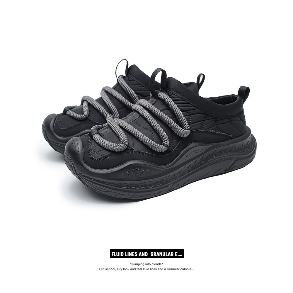 Outdoor Sports Comfortable Simple Low-top Non-slip Thick Shoelaces Slip-on Thick-soled Casual Shoes Running Shoes Forrest Gump Shoes