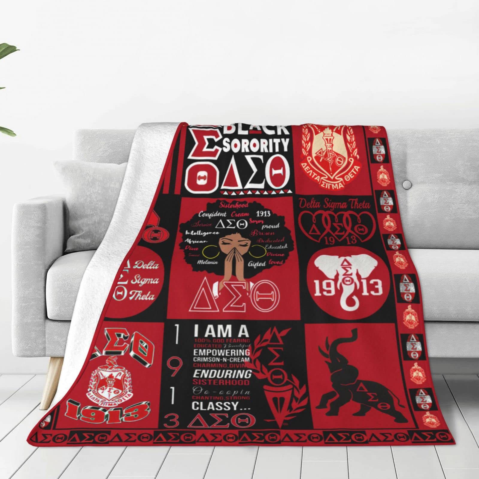 Picture of Cross Border AKA Girl Blanket Sorority Gift Soft Flannel Blanket Sisterhood Blanket for Women
