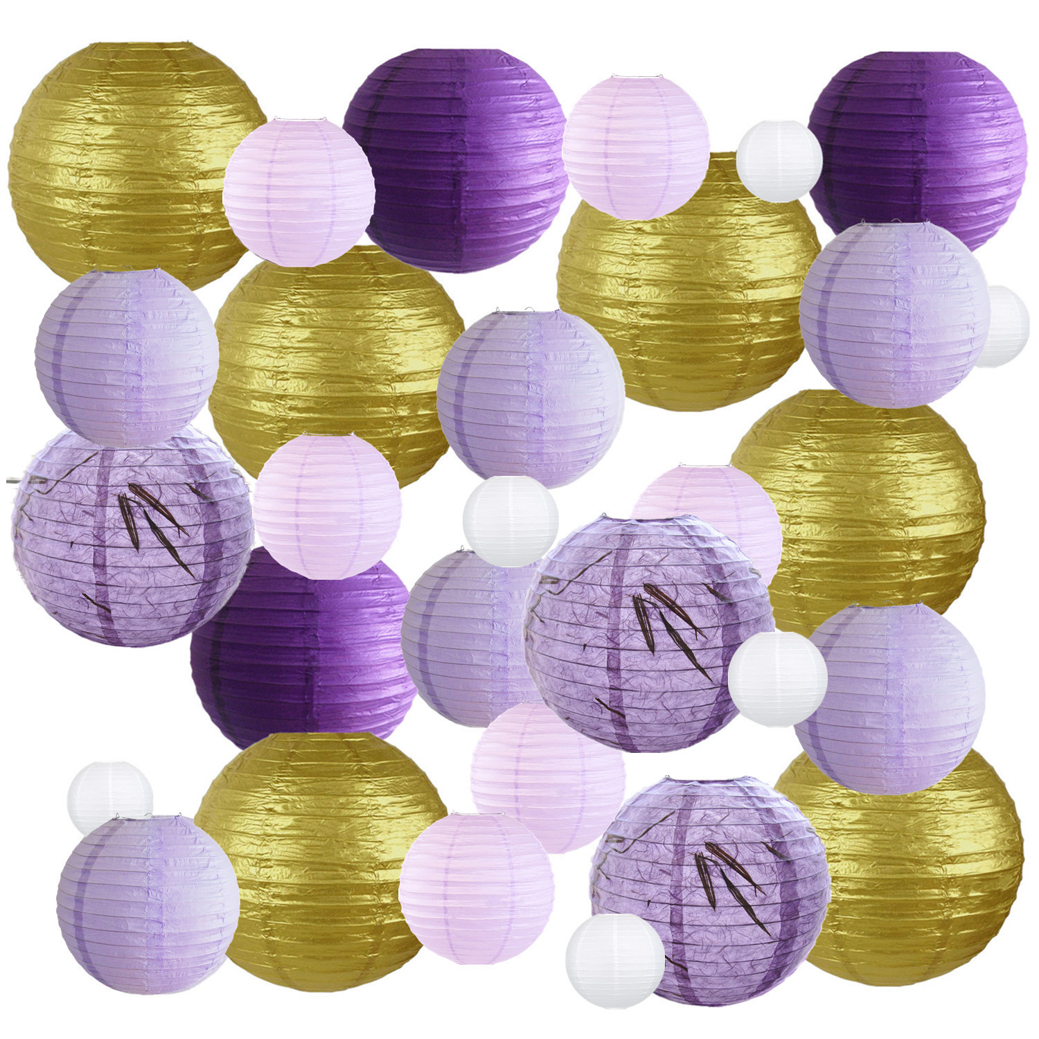 Picture of Spring, Summer, Autumn and Winter Colorfulful Paper Lanterns Round Foldableable Paper Art Combination Set Hanging Lanterns