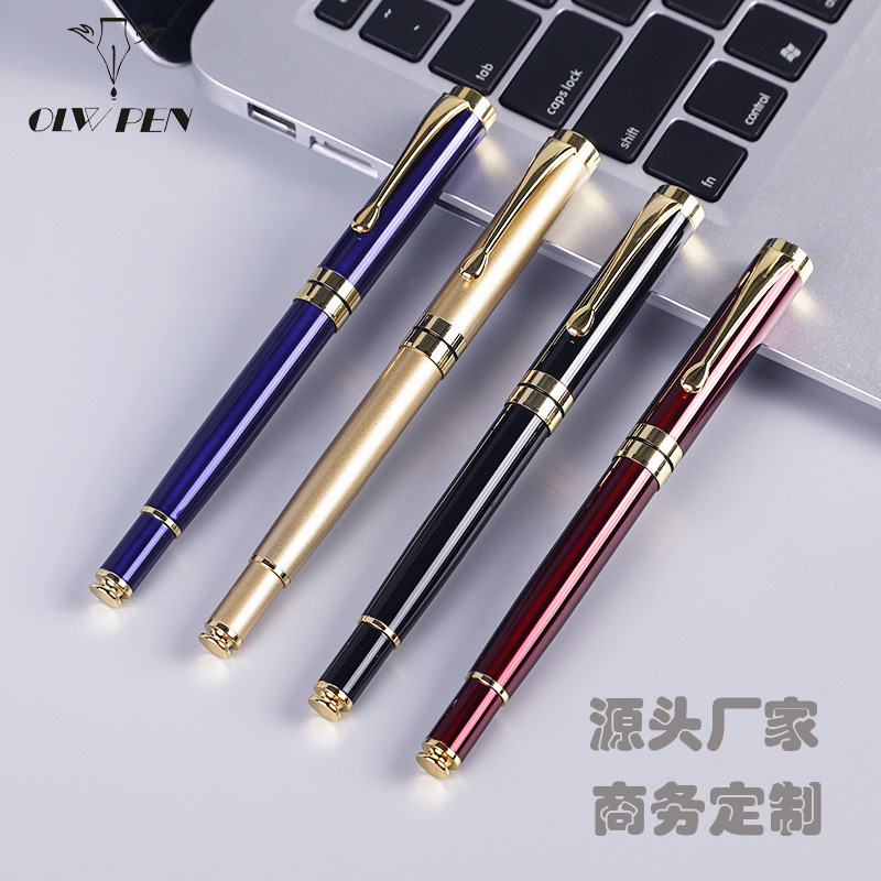 Spot Advertising Metal Signature Pen Creative Gift Advertising Black Business Neutral Ball Pen Printing Logo