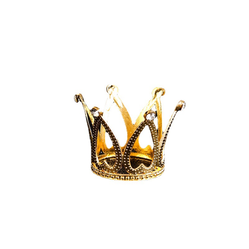 Picture of Xinghuai factory direct sales alloy rhinestone children's mini crown cake decoration baking decoration birthday party decoration