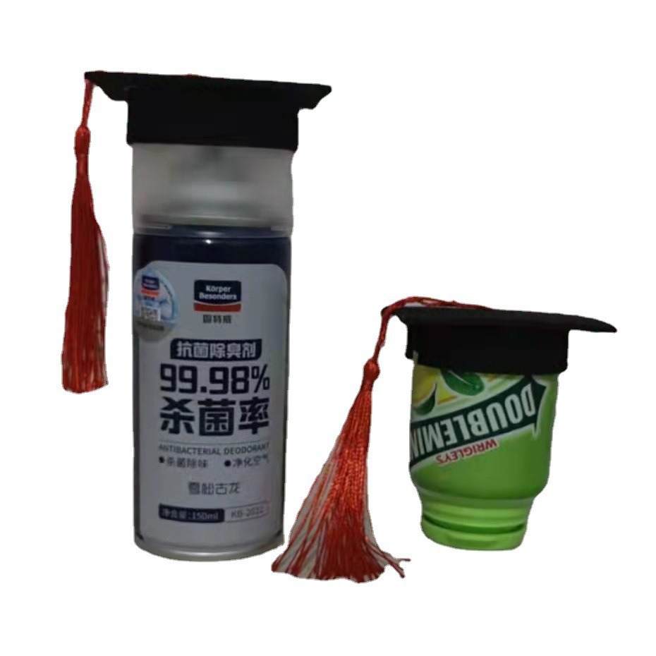 Picture of Mini Doctor's Hat, Bachelor's Graduation Hat, Wine Bottle, Small Hat, Decorative Hat, Cake Decoration Insert, Foreign Trade Wholesale