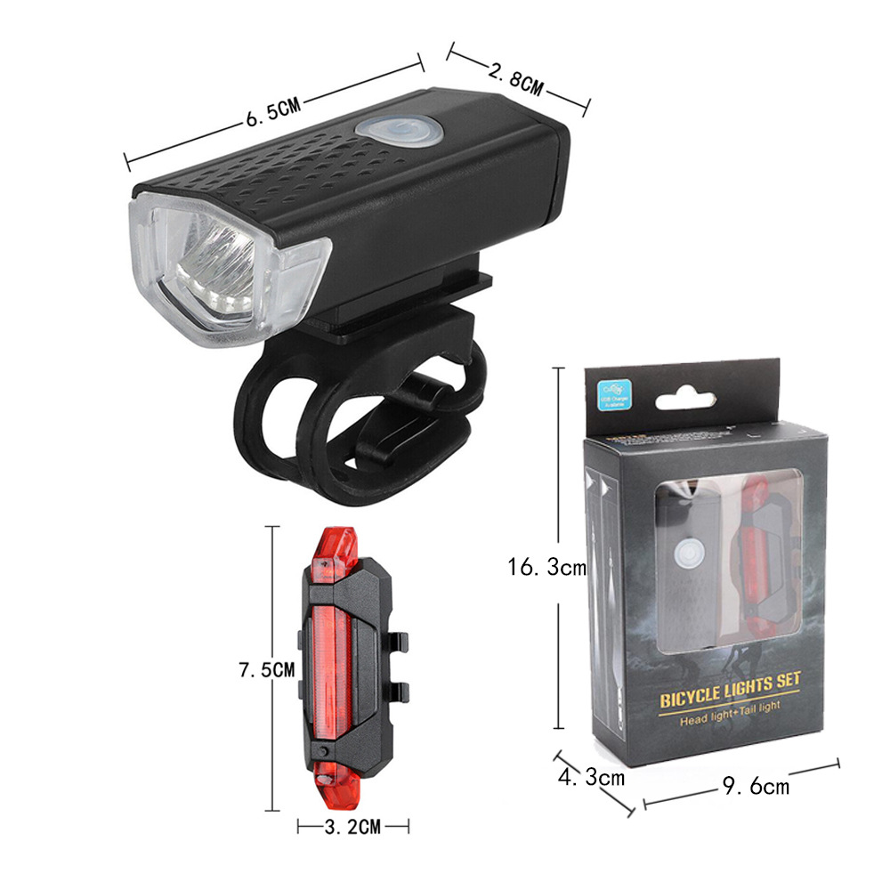 Picture of 2255 bicycle headlight cross-border USB charging three-speed adjustable night riding headlight taillight suit bicycle equipment