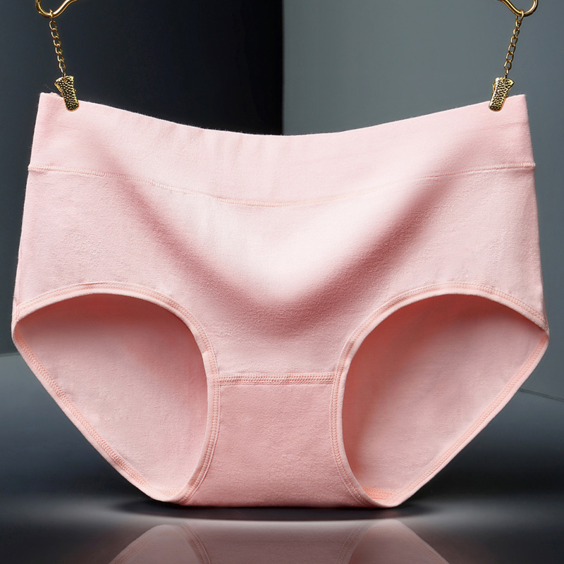 Picture of Mid-waist ladies cotton underwear Mid-waist pure cotton solid color briefs Large size pure cotton ladies underwear manufacturers